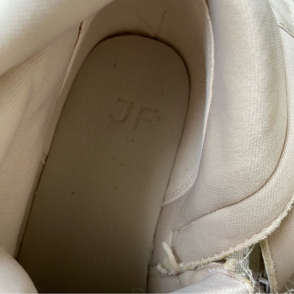 GUC JustFab US Sz-8 Combat Boots- Lace & Zipper, Creamy White, Silver Lace Rivet - Picture 5 of 15